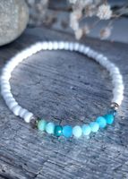 Zartes blaugrün Armband mit Facettierten Glas Perlen🩵
