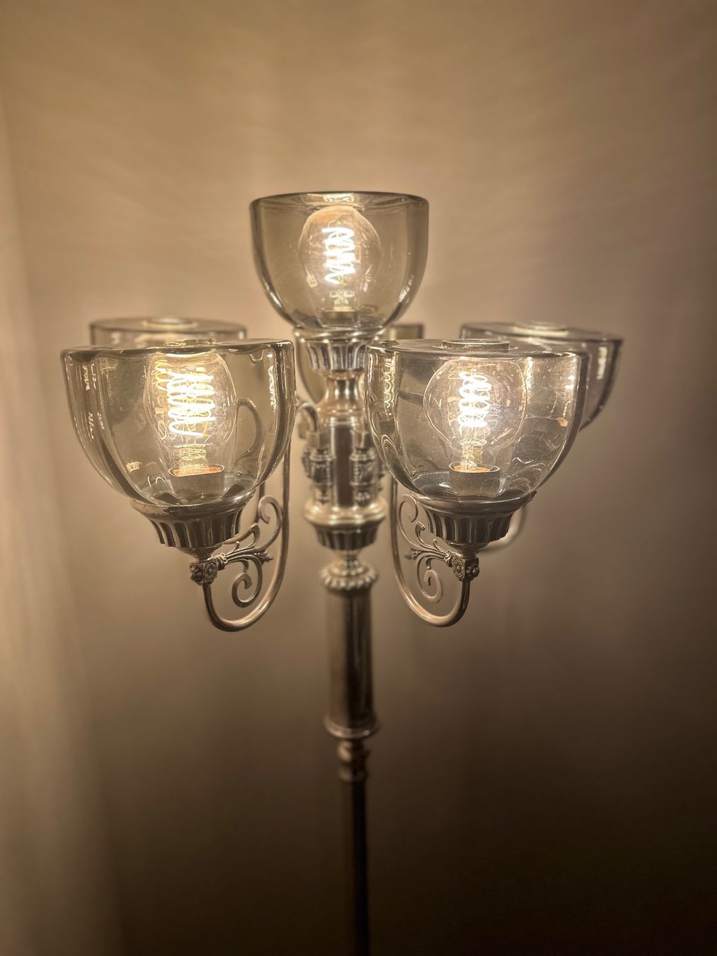 Lampade: Vintage Stehlampe, Lampe, versilbert ca. 164 cm – Usato da Dübendorf venduto da Shineforyou 4