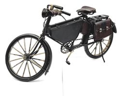 Vintage, handgefertigtes Fahrradmodell aus Metall 33 x 17 cm