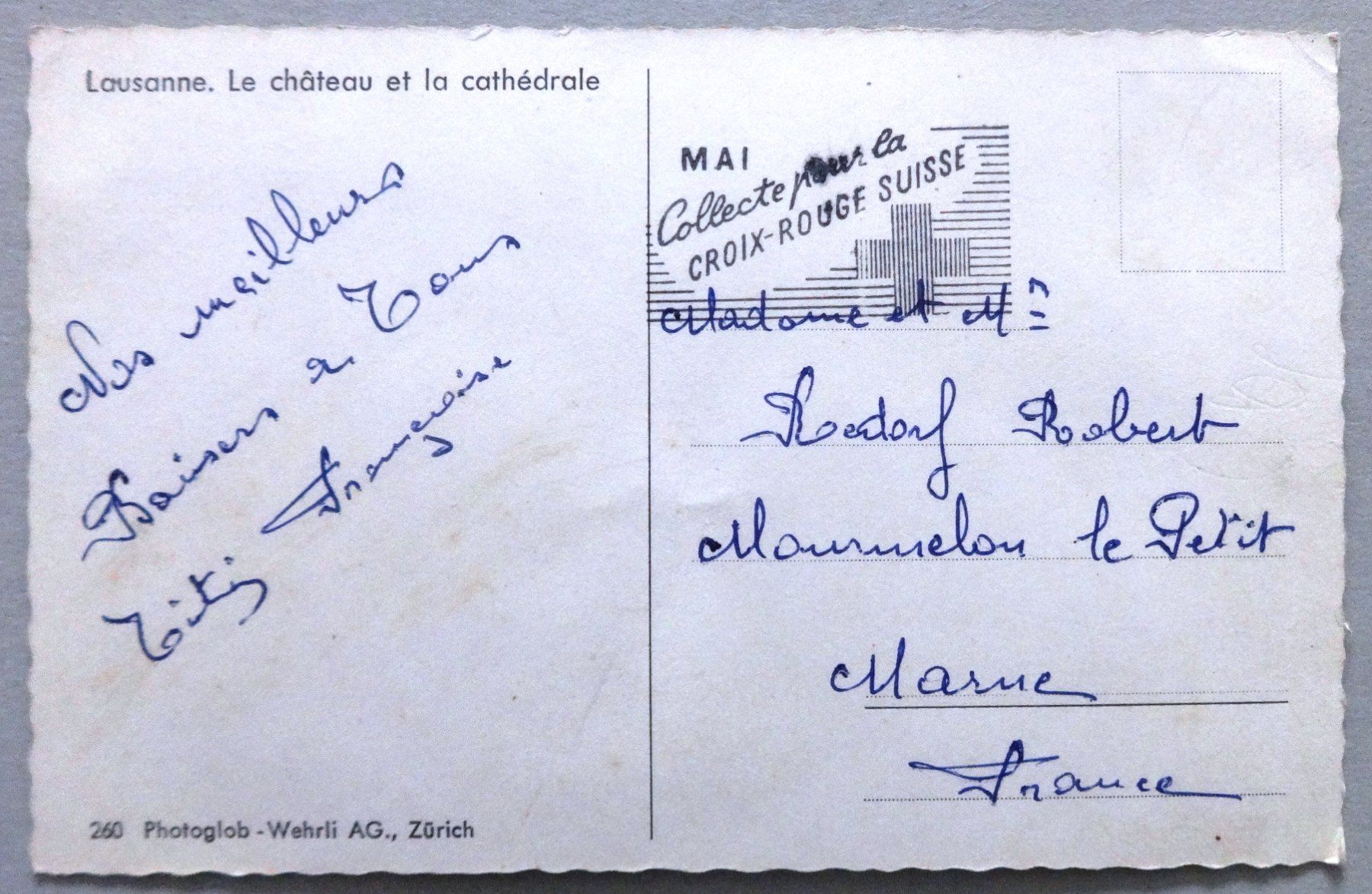 Cartoline postali: Lausanne, Le château et la cathédrale – Difettoso da Fétigny venduto da Billy2miny 1