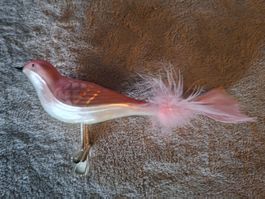 Weihnachtsbaumschmuck Vogel mit Federclip Vintage, Glas
