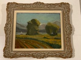 Otto Kuhn 1950 (1918-1980) Landschaftsgemälde signiert Berge
