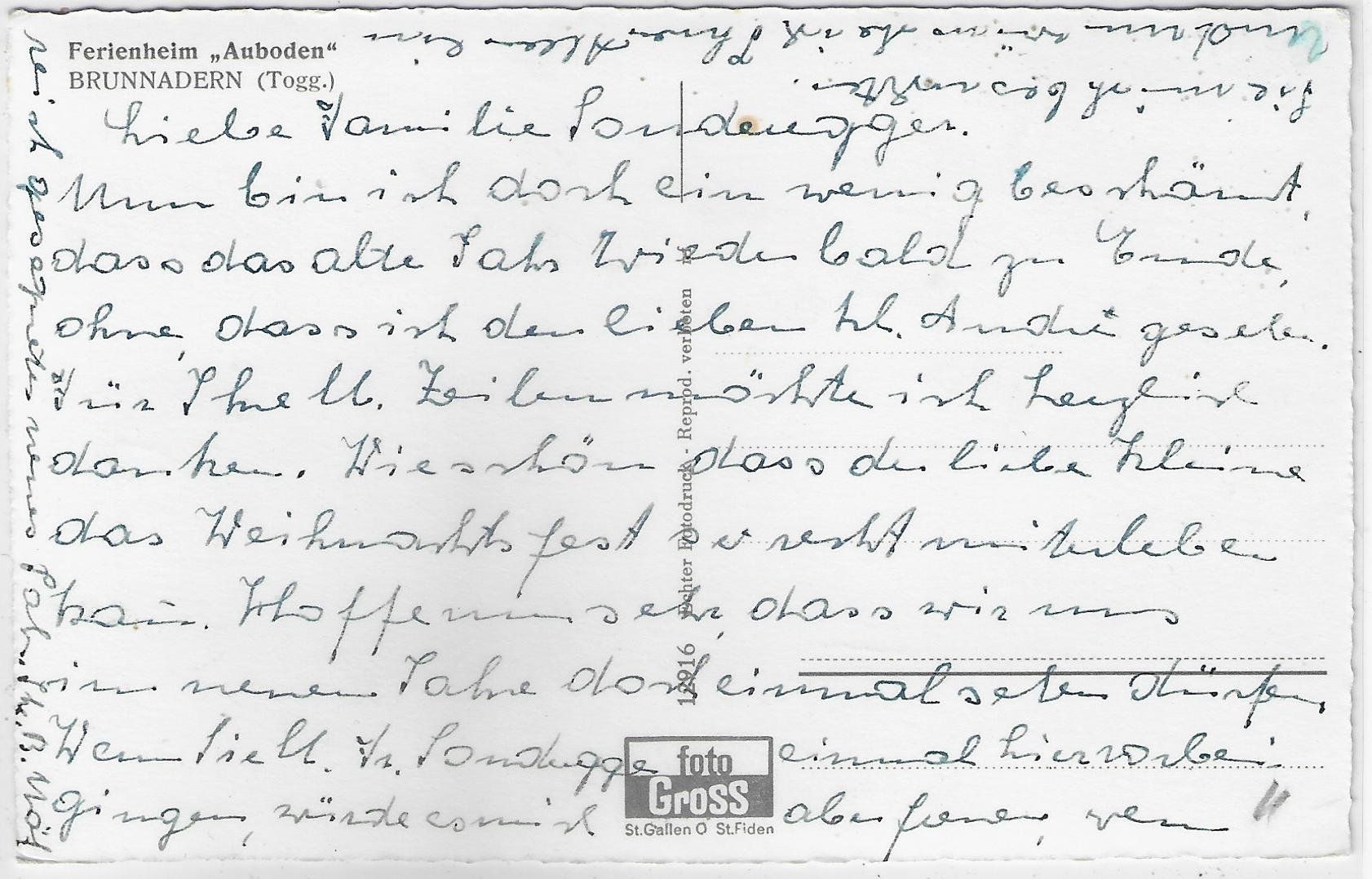 Cartoline postali: Ferienheim Auboden - Brunnadern – Usato da Ettingen venduto da Kartenplanet 1