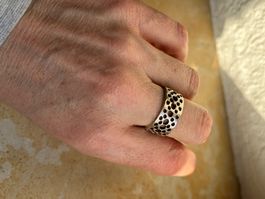 Silberring PUNKTI organisch DESIGNERRING (Gr. 56)
