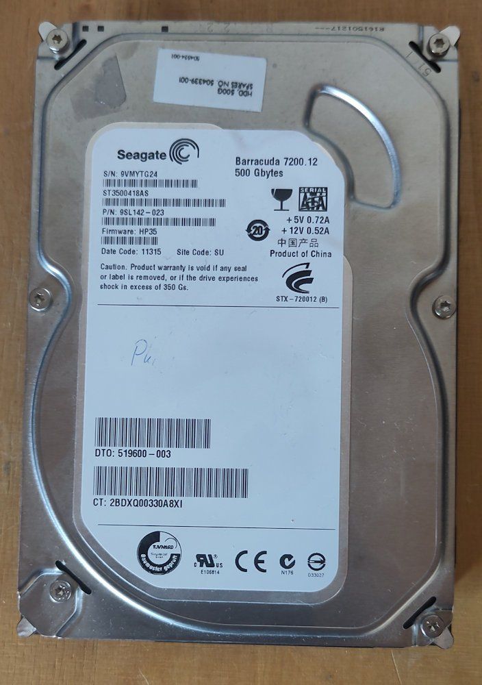Seagate Harddisks: DEFEKT, 500GB Seagate Barracuda SATA – Defekt aus Bubendorf von craniac