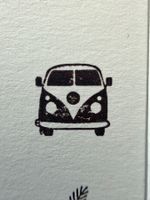 Gummistempel Retro Camper / Campervan / Bus, Reisen, Camping