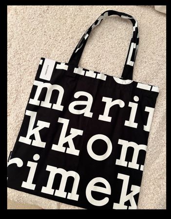 Marimekko cotton shoper bag with print