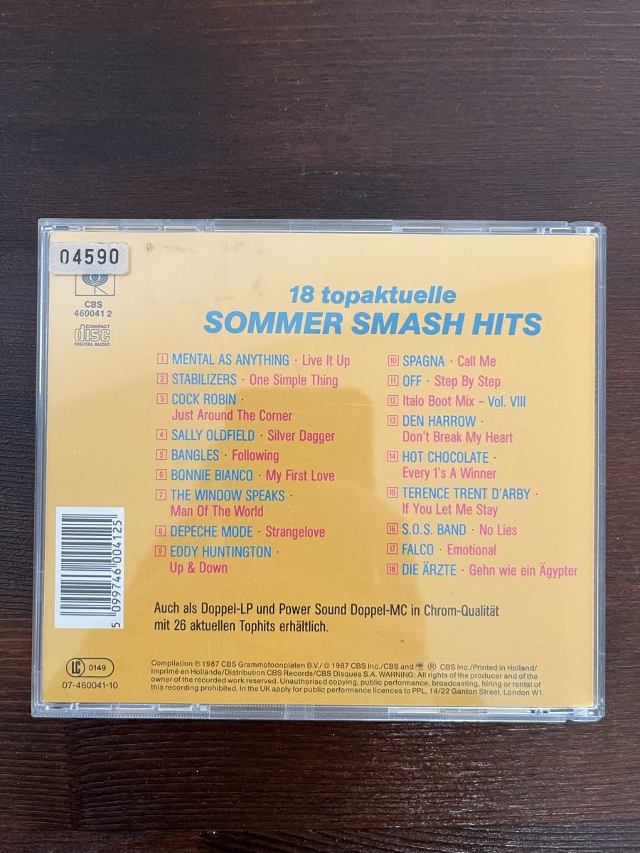 CD: Sommer Smash Hits CD – Usato da Kilchberg ZH venduto da celinaemi 1