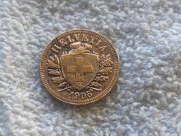 2 centimes/Rappen 1908