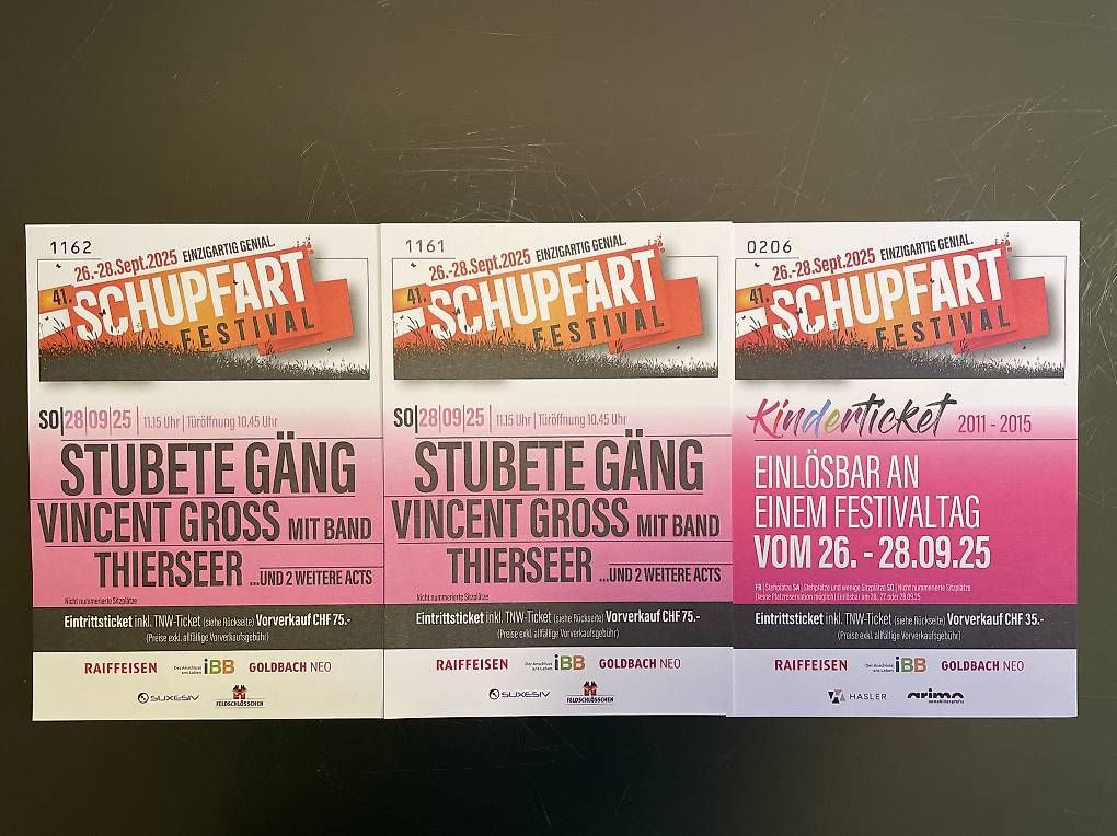 Billets: Schupfart Festival 2025 – D'occasion à Möhlin par Tuffy70