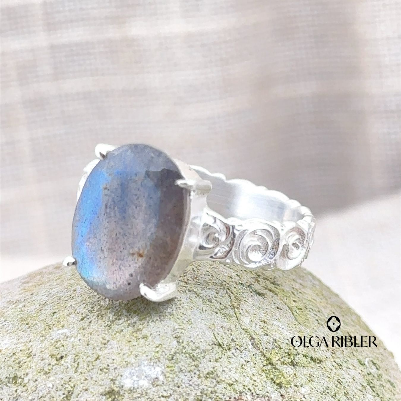 Olga Ribler Anelli: Labradorit Ring Sterling Silber 925 Grösse 60 – Nuovo (secondo la descrizione) da Luzern venduto da Schmuckoutlet