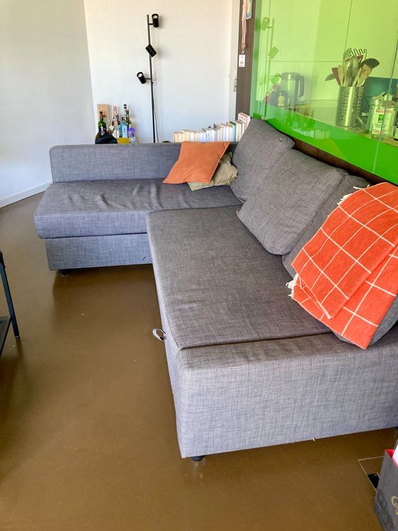 Canapé D'angle Convertible IKEA FRIHETEN - Gris Foncé, 230 Cm, Occasion Bon état