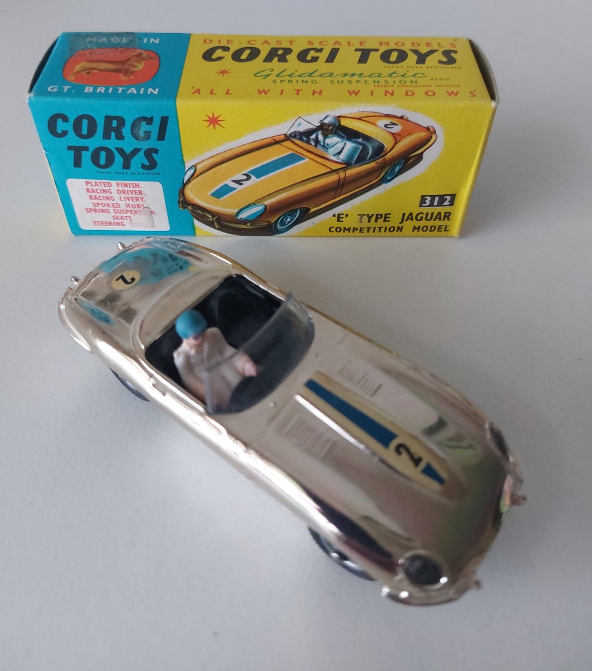 Corgi Toys Modellini d'auto: Corgi Toys 312 Jaguar Type E mit Original Box – Usato da Schenkon venduto da Elbarto007 1