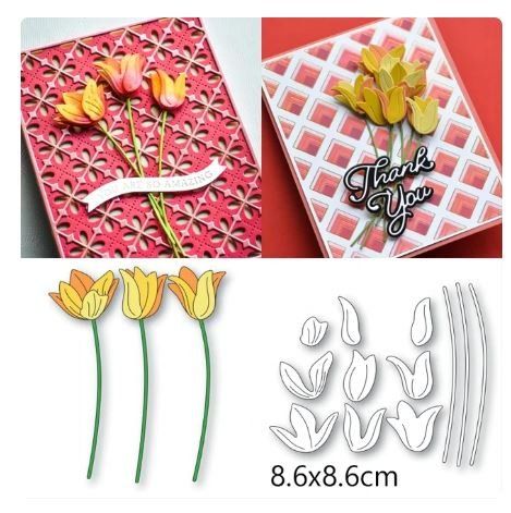 Sciablone: Neues Stanzschablonenset Tulpen – Nuovo e nell'imballaggio originale da Effretikon venduto da wenuss