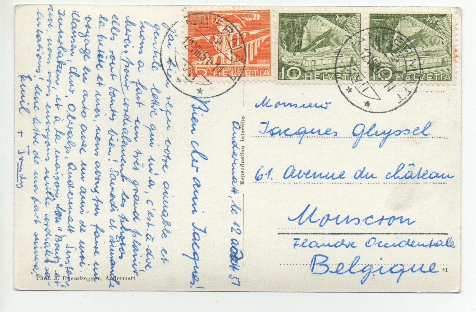 Cartes postales: ANDERMATT gegen Oberalp – D'occasion à Jona par philajona 1