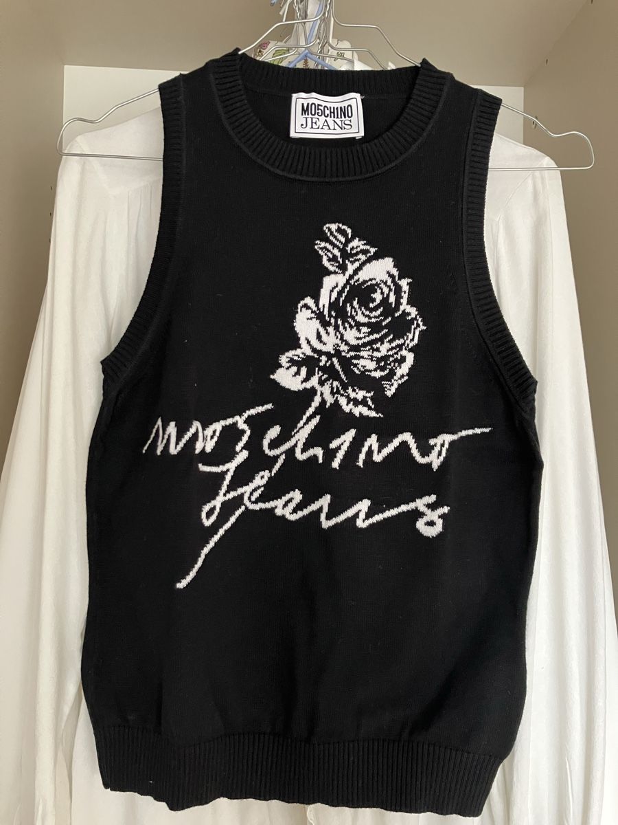 Moschino Top: Moschino Jeans - top noir en maille – Usato da Vich venduto da SophieCo