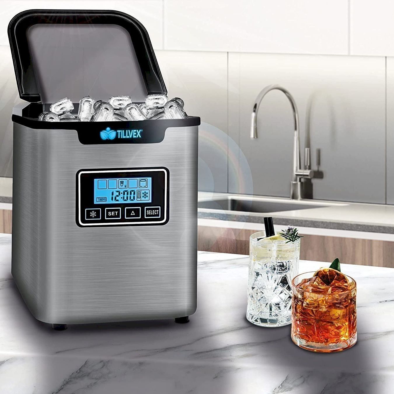 Küchengeräte: tillvex Eiswürfelmaschine 2,2L silber – Neu und originalverpackt aus Bottighofen von zaap 1