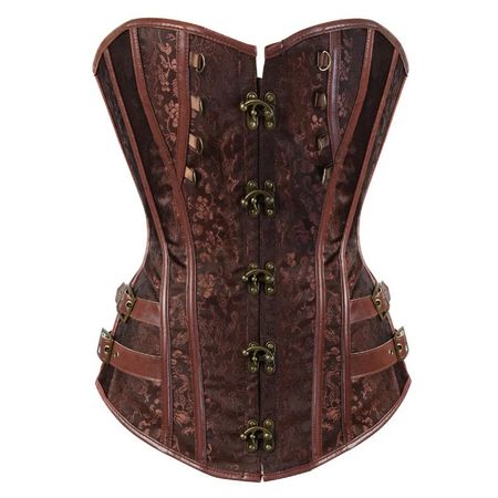 Braunes Steampunk-Bustier-Korsett S M L XL XXL 3XL 4XL