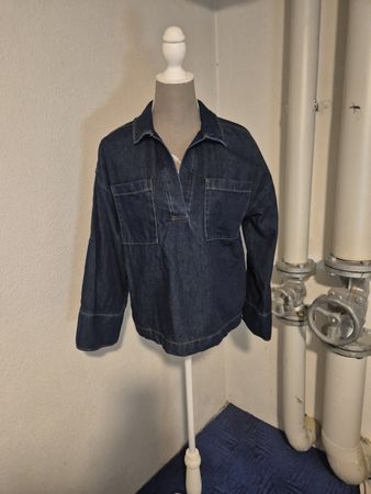 Jeans Hemd C&A dunkelblau mit Brusttaschen Grösse S