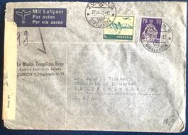 1942 Zensurbrief Flugpost - Zürich - Philadelphia-USA