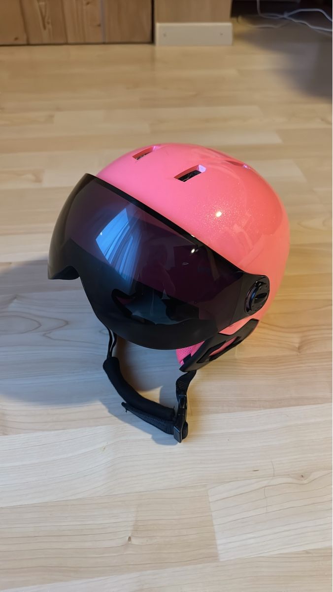 Caschi: Skihelm mit Visier in Pink – Usato da Rudolfstetten venduto da Lisa.1989