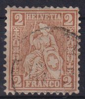 Sitzende Helvetia 37a hellrotbraun - Kat. 280.-- Befund