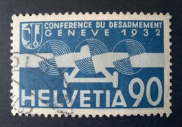 3-14-1 Timbre Helvetia oblitéré. Conférence désarmement 1932