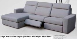 Salon d'Angle avec Relax électrique / elektrischer Eck-Sofa
