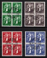 1939, Landi italienisch im 4er-Block, zentrisch gestempelt