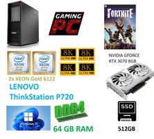 Lenovo P720 Thinkstation PC 64GB GAMING Win11 2x XEON Gold