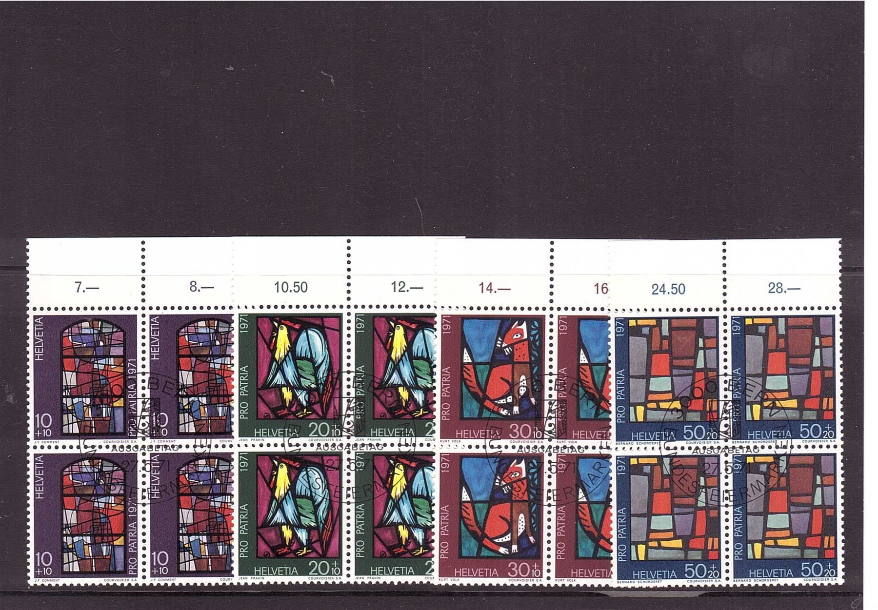 Alle Briefmarken: 1971   Pro Patria 4er mit Taps – Gebraucht aus Rheinau von loxis