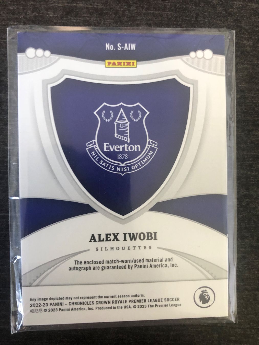 Topps Sammelbilder & Trading cards: Panini Crown Royal Alex Iwobi Everton patch-auto 003/139 – Gebraucht aus Wangenried von Garagara 1
