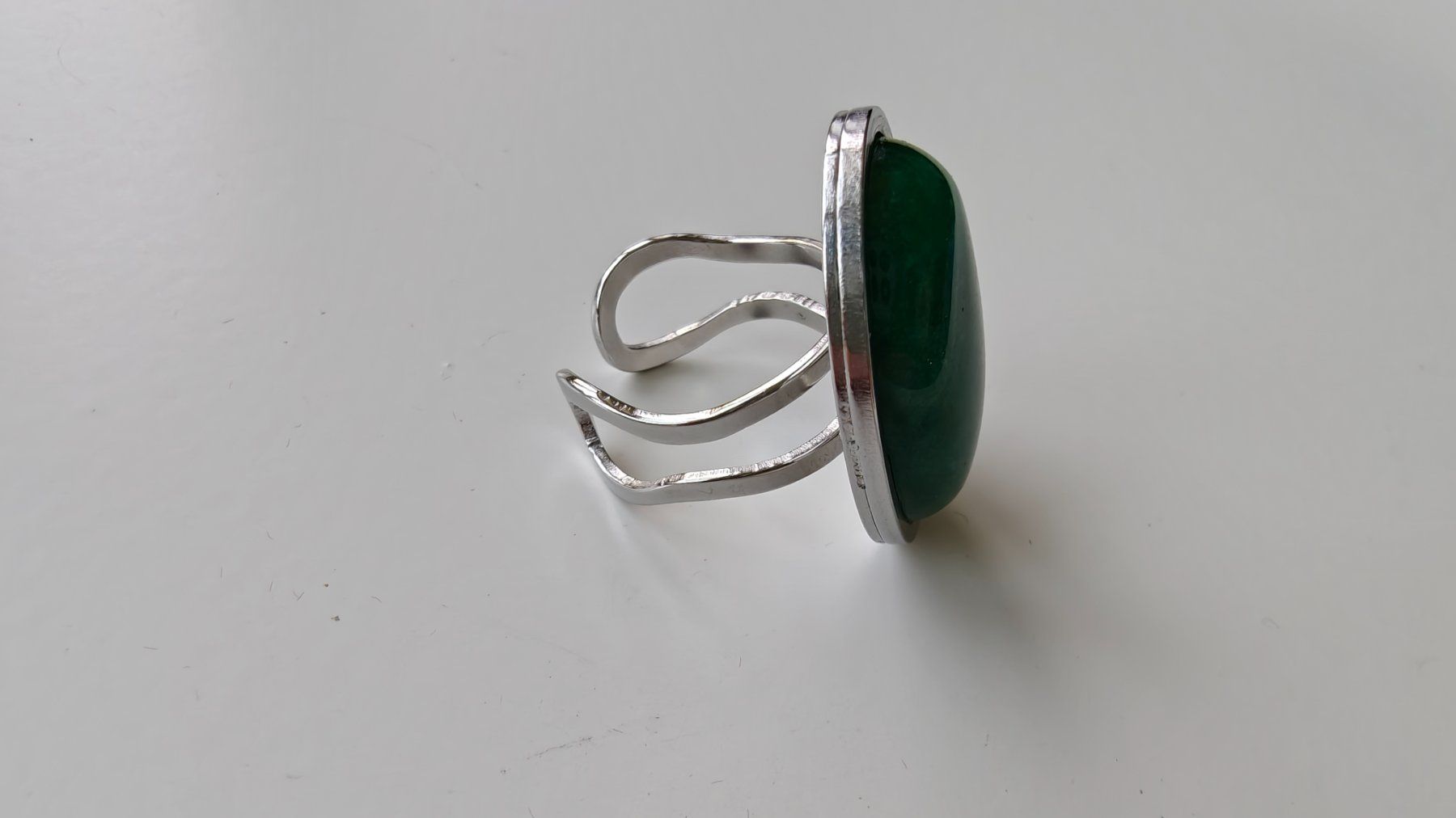 Anelli: Green Jade Stainless Steel Adjustable Ring – Nuovo (secondo la descrizione) da Allschwil venduto da Jani_Banani 5