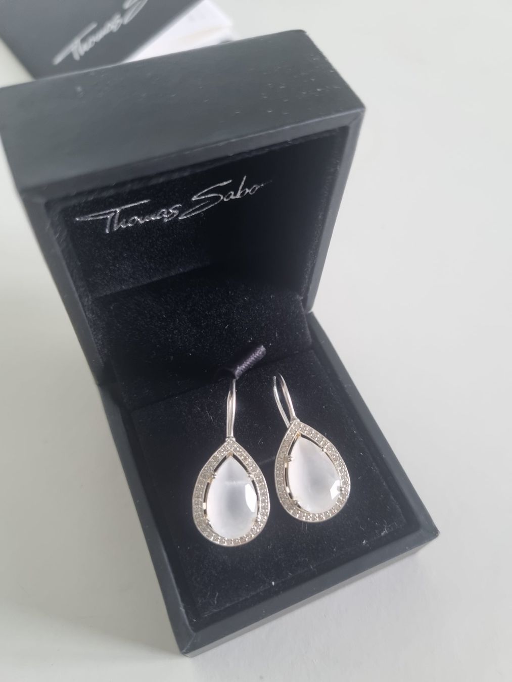 Thomas Sabo Orecchini pendenti & Orecchini a lobo: Thomas Sabo Ohrringe, Silber, mit weissem Stein – Usato da St. Gallen venduto da And_2nk7
