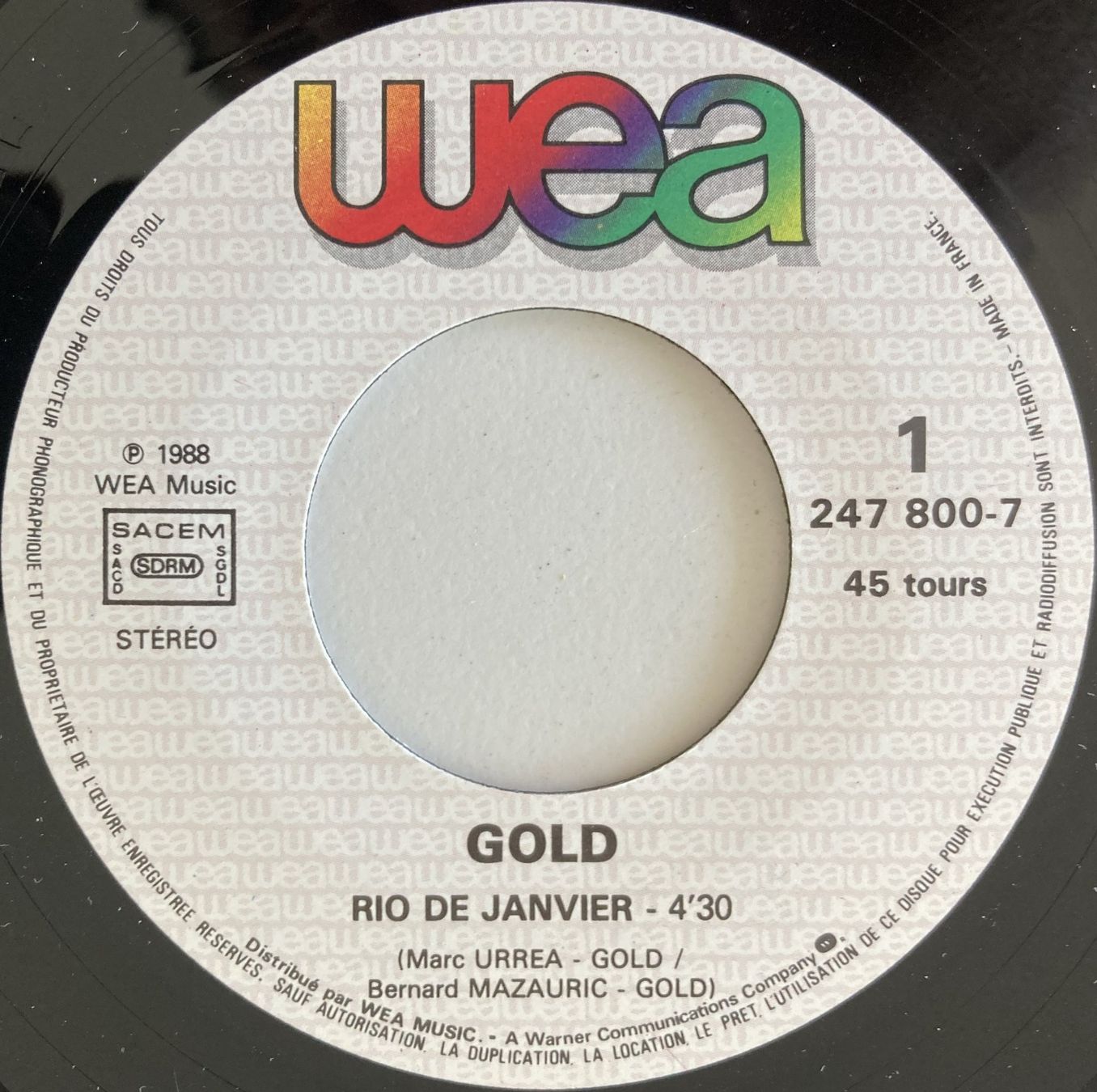 Schallplatten: GOLD - RIO DE JANVIER – Gebraucht aus Bottens von hotter-than-hell 2