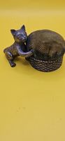 Antik Silber? Katzen Pin Cushion / Pin Stecker Figur