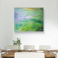 Gemälde auf Leinwand 100x80cm, grün lila Unikat!!!