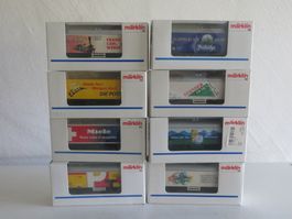 Märklin H0: Set mit 8 verschiedenen Werbewagen, WS, OVP