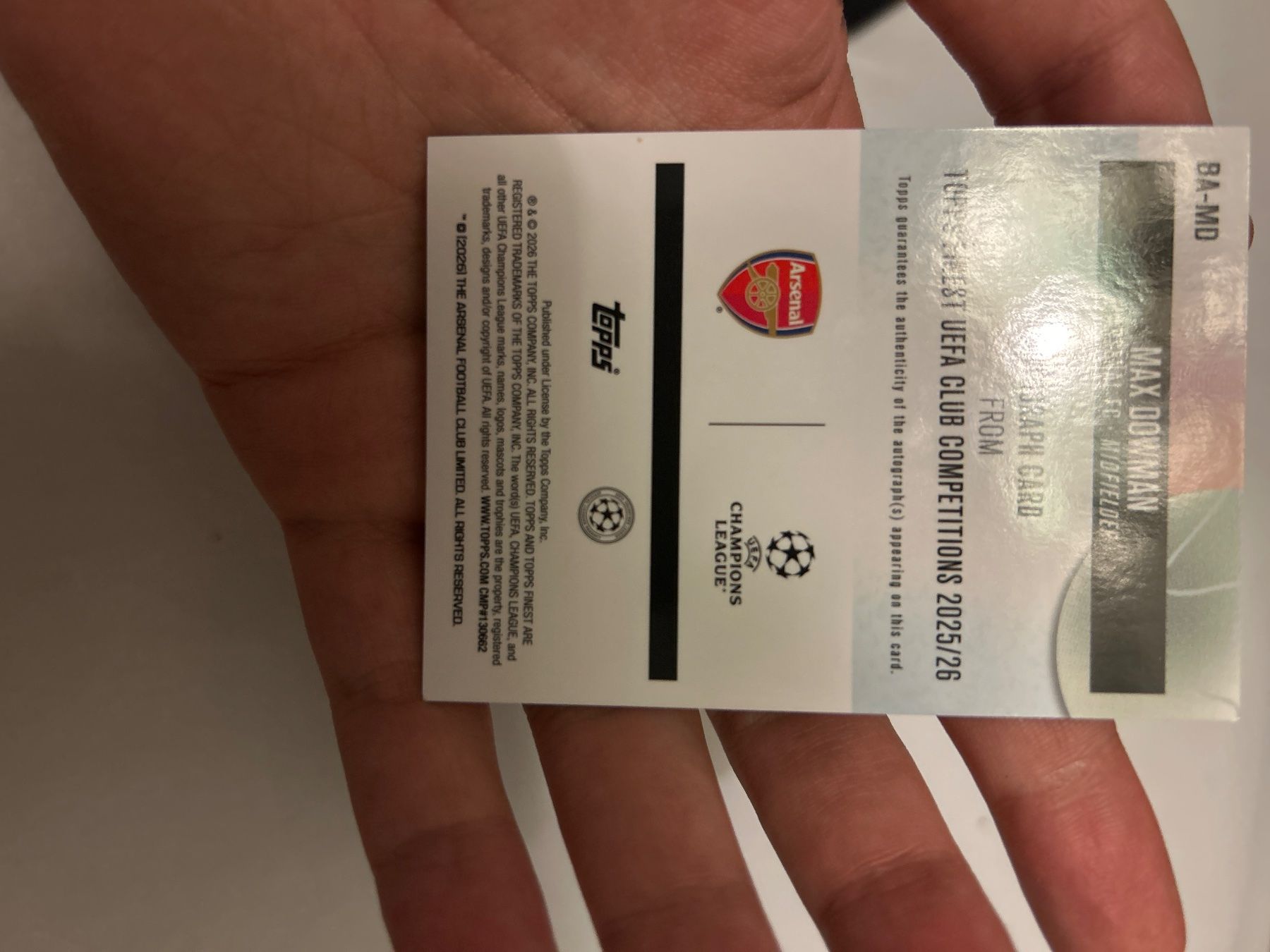 Topps Sammelbilder & Trading cards: Carte autographe /150 de max Dowman – Neu (gemäss Beschreibung) aus Gland von thomas2314 1