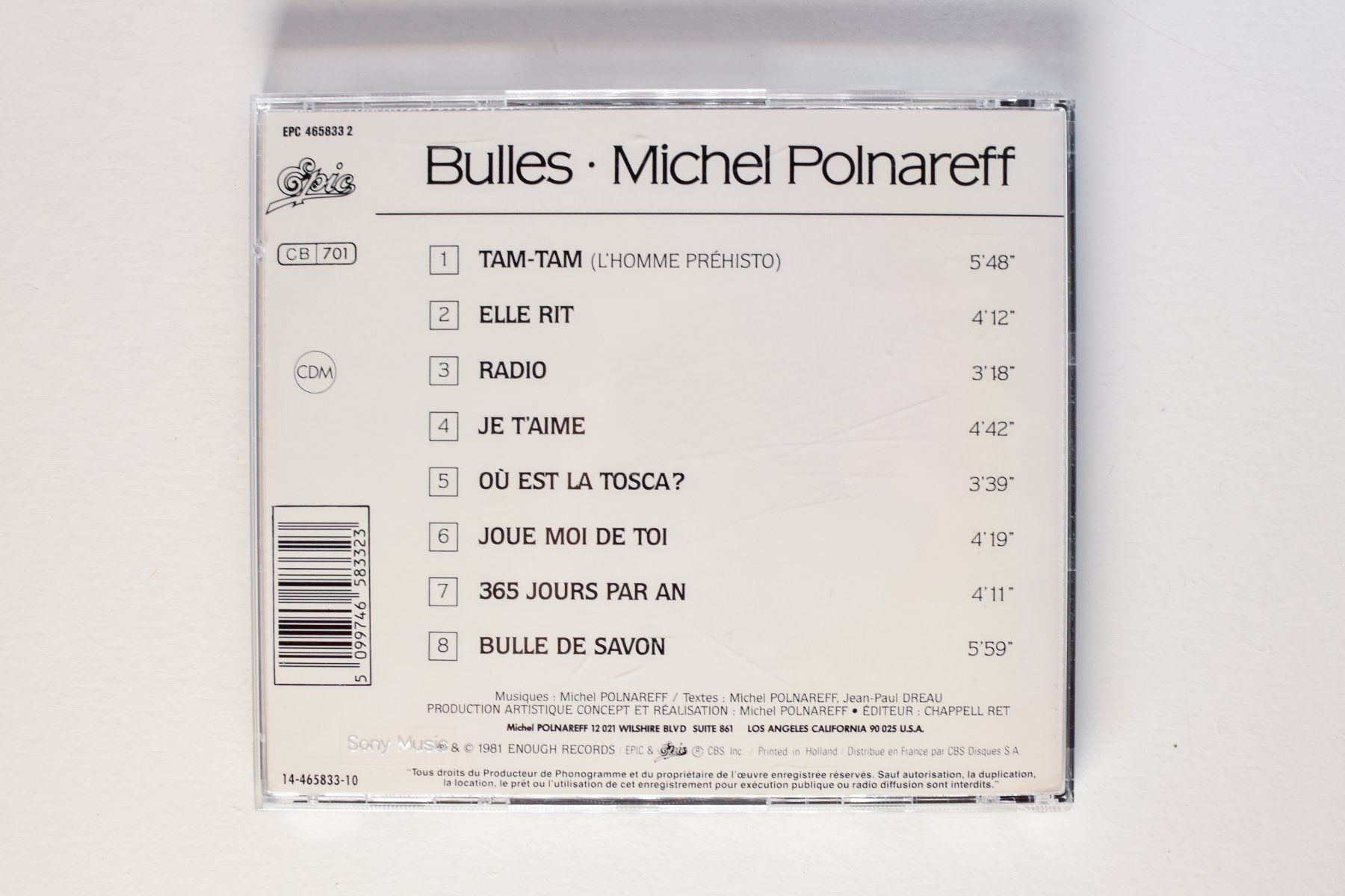CD: Michel Polnareff - Bulles – Usato da Belmont-sur-Yverdon venduto da ag97 1