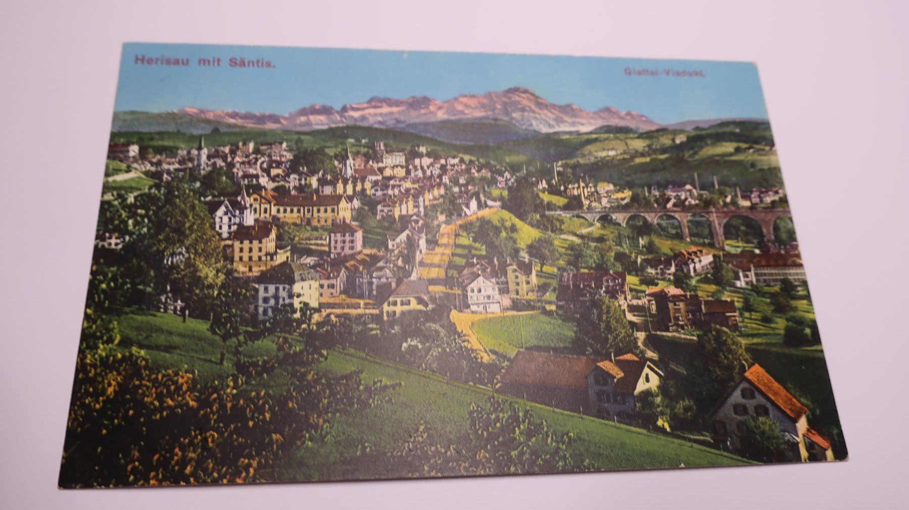 Cartoline postali: Herisau mit Säntis Glattal - Viadukt – Usato da Cormoret venduto da Pascalll2001 1