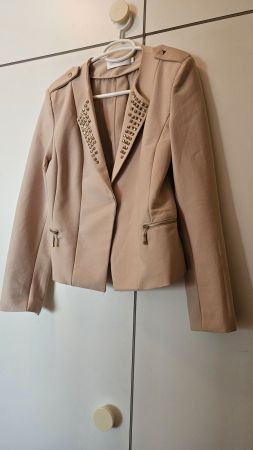 Blazer beige con borchiette Lulumary tg.M in poliestere