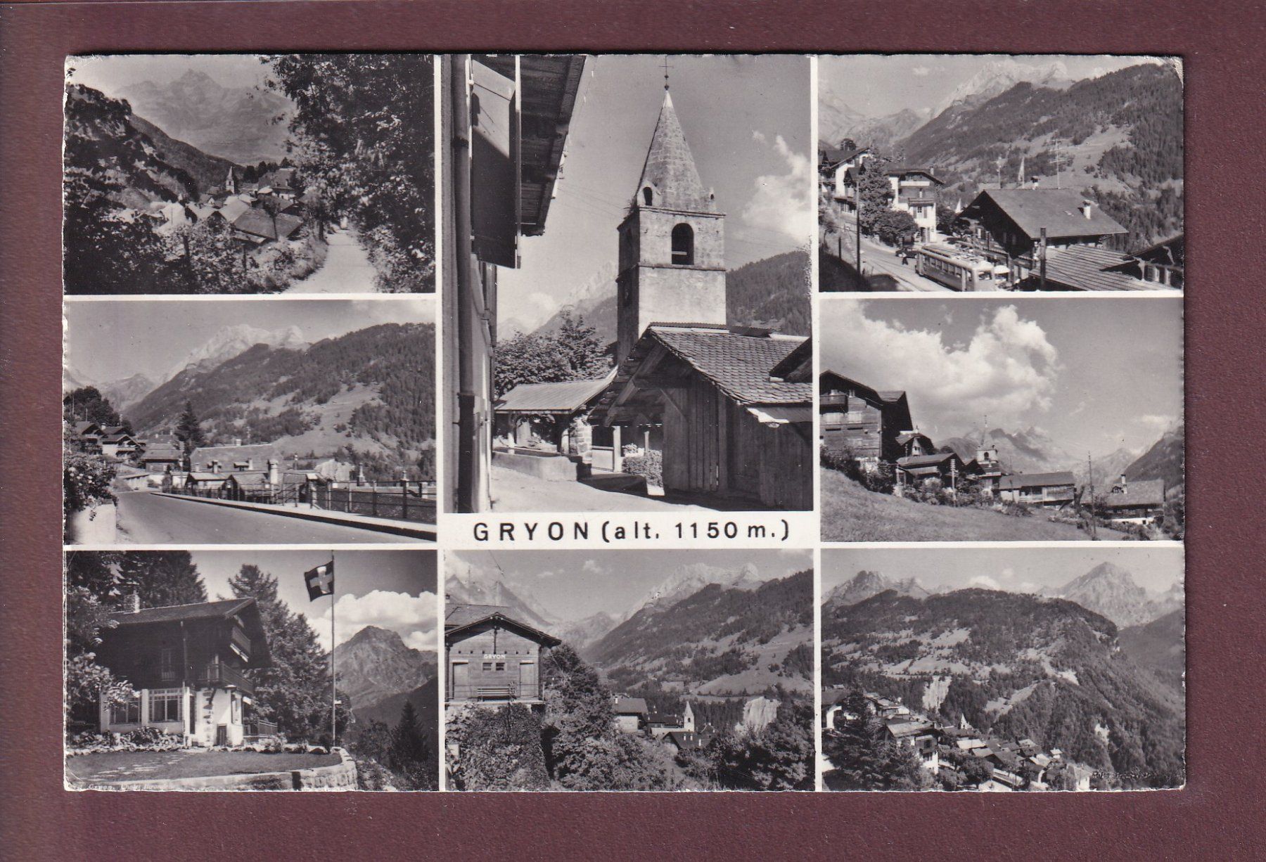 Cartoline postali: GRYON - 8 images - 1966 – Usato da Pully venduto da nicecards
