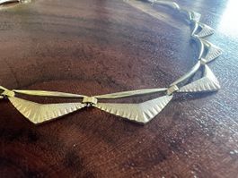 Elegante Vintage Halskette hai zahn Mid Century Farbe Gold