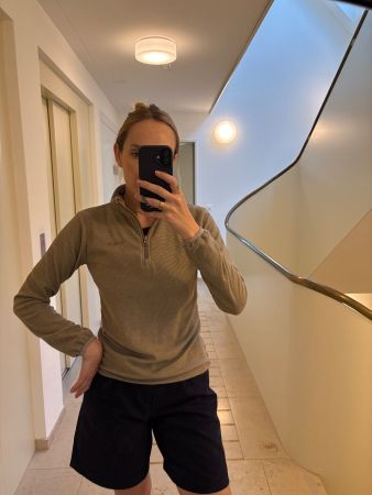 Pull col montant zippé femme S beige Vikafjell