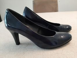 Elegante Damenpumps - Gabor 39– Lackleder Dunkelblau WIE NEU
