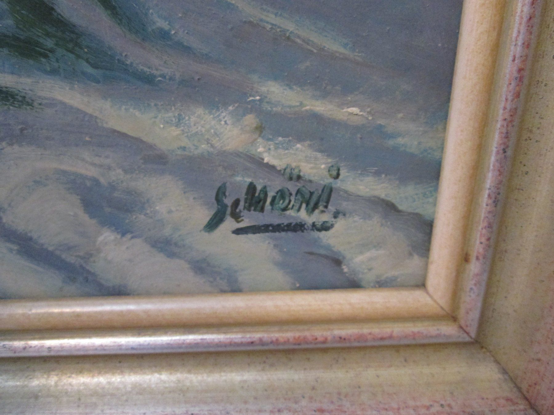 Tele & Cornici: Tableau floral signé "Semoni" encadré. – Usato da La Chaux-de-Fonds venduto da Marteaux 2