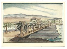 CH-Militär  Einheitskarte Pont. Bat. 1 Artillerie auf Brücke