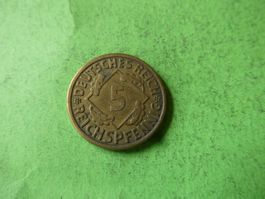 Dt. Reich 1924 F, 5 Reichspfennig