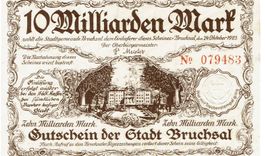 Bruchsal 10 Mrd.Mark KN rot KN 6 stel.24.10.1923 VZ++-UNZ
